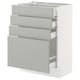 Ikea SEKTION white kitchen unit, light grey drawers, modern clean design.