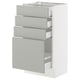 SEKTION kitchen cabinet in light grey with three pull-out drawers and one large door, modern and sleek design.