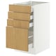 A white SEKTION kitchen cabinet with four oak veneer drawers.