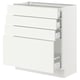 White SEKTION base cabinet with drawers, modern design.