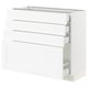 SEKTION white kitchen cabinet with four drawers and shelf.