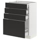 SEKTION kitchen unit, black, modern, rectangular, pull-out drawers.