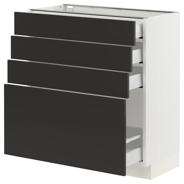 SEKTION kitchen unit with four black drawers, modern design.