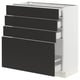 SEKTION kitchen unit with four black drawers, modern design.