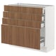 SEKTION kitchen unit, white & walnut, four drawers, modern design.