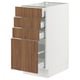 SEKTION kitchen cabinet, white with walnut drawers, rectangular, modern design.