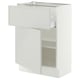 SEKTION / MAXIMERA Base cabinet with drawer/door, white/Aspudden light grey, 61x37x76 cm