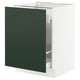 SEKTION modern kitchen cabinet in green with white base, rectangular shape, and drawers.