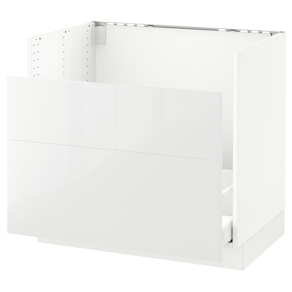 White kitchen cabinet frame, modern design, clean lines, sturdy build.