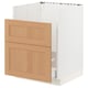 Ikea SEKTION base kitchen cabinet, white with wooden drawers.