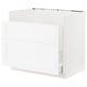 White kitchen cabinet with drawer, glossy finish, modern design.