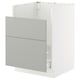 Modern light grey kitchen cabinet with sleek design and sturdy frame.