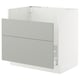 SEKTION kitchen cabinet in light grey with smooth drawers.