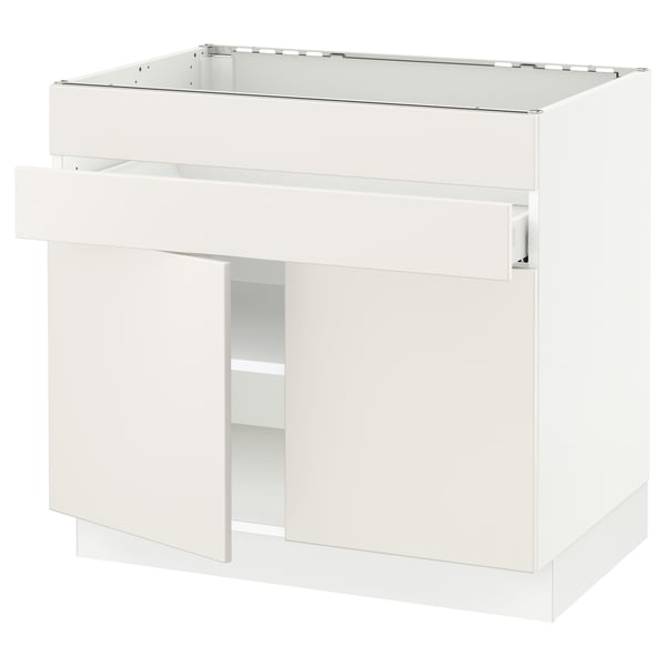 SEKTION white kitchen cabinet, rectangular, smooth finish, adjustable shelves, modern design.
