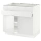 Modern white gloss kitchen cabinet with sleek design and adjustable shelves.