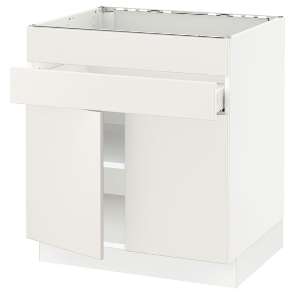 SEKTION white kitchen cabinet, square, smooth finish with adjustable shelves.
