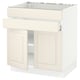 Off-white kitchen cabinet, bevelled edges, SEKTION, 3 doors, 1 adjustable shelf, square shape, clean design