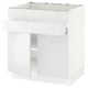 A white SEKTION kitchen cabinet with glossy doors and a modern design.