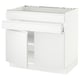 SEKTION white kitchen cabinet, sleek and modern, with adjustable shelves and a minimalist design.