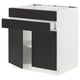 SEKTION kitchen unit, black & white, modern design, square shape, glass doors.