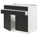 Black & white kitchen unit, modern, rectangular, with one open shelf, matt black and white finish, contemporary design.