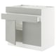 Grey ikea SEKTION kitchen unit, modern, single shelf, flat-front door.