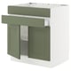 SEKTION kitchen unit in grey-green withadjustable shelves & dampened hinges.