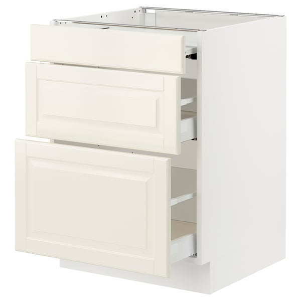 Ikea SEKTION off-white kitchen cabinet with drawers.
