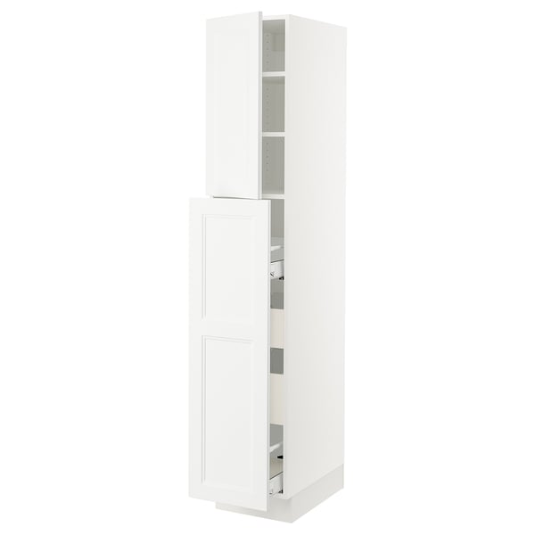 SEKTION kitchen cabinet in white with adjustable shelves and a sleek, rectangular design.
