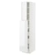 Use white high gloss kitchen cabinet, sleek design with adjustable shelves and soft-closing doors.