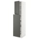 A tall white and dark grey cabinet from the SEKTION kitchen system, featuring multiple shelves and a modern design with integrated handles.