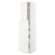 White modern kitchen cabinet; SEKTION; tall unit; adjustable shelves; minimalist design; matte finish