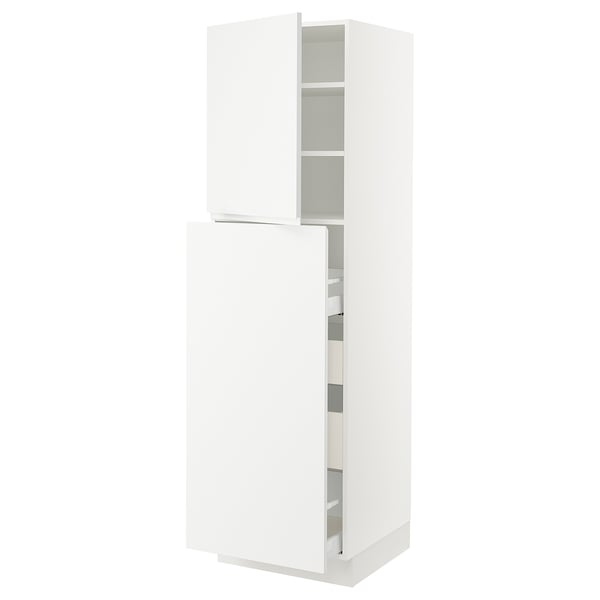 A white SEKTION kitchen cabinet with modern minimalist design and adjustable shelves.