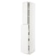 White modern kitchen cabinet with minimalist design and adjustable shelves.