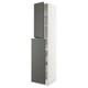 SEKTION kitchen cabinet, grey, with white shelves, tall, sleek design.