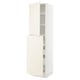 SEKTION white kitchen cabinet with off-white door, adjustable shelves, pull-out drawers, bevelled edges.
