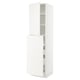 White SEKTION kitchen cabinet with veddinge design, featuring smooth surfaces, adjustable shelves, and reliable hinges.