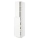 SEKTION white cabinet, flat-panel design, tall unit with open shelves, modern look.