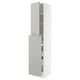 Ikea SEKTION white cabinet, light grey, tall, modern clean look, with adjustable shelves and soft-closing doors.