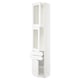 SEKTION white kitchen cabinet with glass doors and drawers, modern design.