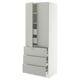 SEKTION kitchen cabinet, white-gray, modern style, light grey doors, adjustable shelves, smooth drawers.