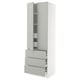 SEKTION light grey kitchen cabinet, modern, tall, sleek design, with drawers and adjustable shelves.