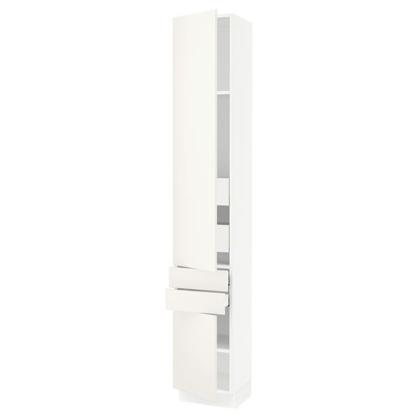 White SEKTION kitchen cabinet, sleek, modern, glossy finish, rectangular shape.