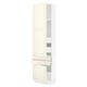 SEKTION off-white kitchen cabinet with adjustable shelves and drawers, bevelled edges.