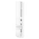 SEKTION modern white high-gloss kitchen cabinet, tall, clean-lined with adjustable shelves.