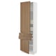 SEKTION kitchen cabinet: tall, white with walnut doors, adjustable shelves, soft-close hinges.