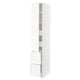 White SEKTION kitchen cabinet with adjustable shelves and soft-close drawers.