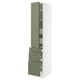 SEKTION kitchen cabinet in grey-green with adjustable shelves, full-extension drawers, and a door damper.