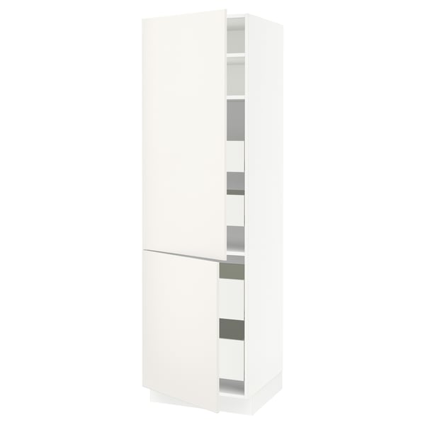 White SEKTION kitchen cabinet with adjustable shelves and smooth doors.