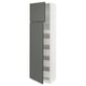 Ikea SEKTION kitchen cabinet, dark grey, tall, modern, with shelves.